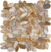 Beige Sliced Polished Pebble Interlocking Mosaic | Qualis Ceramica | Luxury Tile and Vinyl at affordable prices