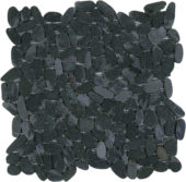 Black Sliced Matte Pebble Interlocking Mosaic | Qualis Ceramica | Luxury Tile and Vinyl at affordable prices