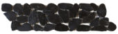 Black Sliced Polished Pebble Interlocking Border | Qualis Ceramica | Luxury Tile and Vinyl at affordable prices