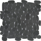 Black Sliced Reconstituted Pebble Interlocking Mosaic | Qualis Ceramica | Luxury Tile and Vinyl at affordable prices