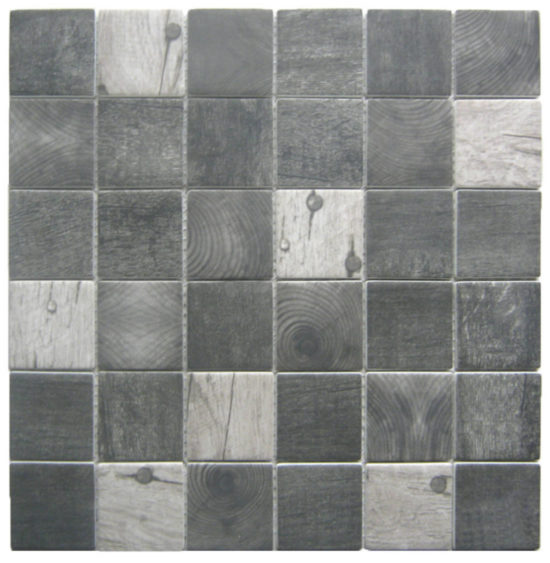Black/Grey Recycled Glass Mix 2X2" Square Mosaic | Qualis Ceramica | Luxury Tile and Vinyl at affordable prices