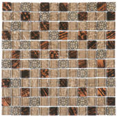 Brown Decor Mix Marble Glass 7/8"X7/8" Mosaic | Qualis Ceramica | Luxury Tile and Vinyl at affordable prices