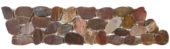 Brown Sliced Polished Pebble Interlocking Border | Qualis Ceramica | Luxury Tile and Vinyl at affordable prices