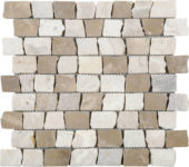 Cappuccino Onyx Cream Cubic Brick Marble Interlocking Mosaic | Qualis Ceramica | Luxury Tile and Vinyl at affordable prices