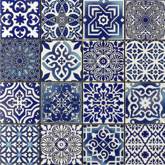 Ceramic Patchwork Diamond Blue Mosaic | Qualis Ceramica | Luxury Tile and Vinyl at affordable prices