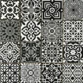 Ceramic Patchwork Square Black & White Mosaic | Qualis Ceramica | Luxury Tile and Vinyl at affordable prices