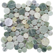 Crystal Green Semi-Precious Stone Round Interlocking Mosaic | Qualis Ceramica | Luxury Tile and Vinyl at affordable prices