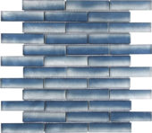 Glass Baguette Blue Mix Matte Interlocking Mosaic | Qualis Ceramica | Luxury Tile and Vinyl at affordable prices