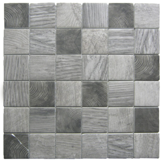 Grey Mix Recycled Glass Mix 2X2" Square Mosaic | Qualis Ceramica | Luxury Tile and Vinyl at affordable prices