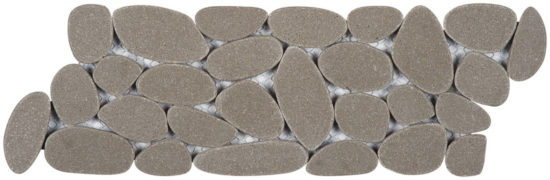 Light Grey Sliced Reconstituted Pebble Mosaic Interlocking Border | Qualis Ceramica | Luxury Tile and Vinyl at affordable prices