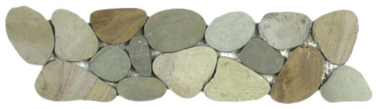 Mix Golden Sliced Matte Pebble Interlocking Border | Qualis Ceramica | Luxury Tile and Vinyl at affordable prices