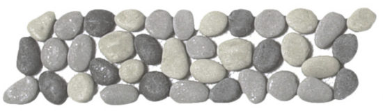 Mix Grey Reconstituted Pebble Interlocking Border | Qualis Ceramica | Luxury Tile and Vinyl at affordable prices