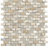 Mother Of Pearl Glass Marble Beige/White Mix Brick | Qualis Ceramica | Luxury Tile and Vinyl at affordable prices