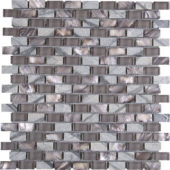 Mother Of Pearl Glass Marble Taupe Grey Mix Brick Mosaic | Qualis Ceramica | Luxury Tile and Vinyl at affordable prices