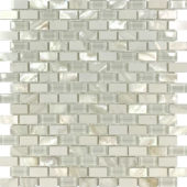 Mother Of Pearl Glass Marble White Mix Brick Mosaic | Qualis Ceramica | Luxury Tile and Vinyl at affordable prices
