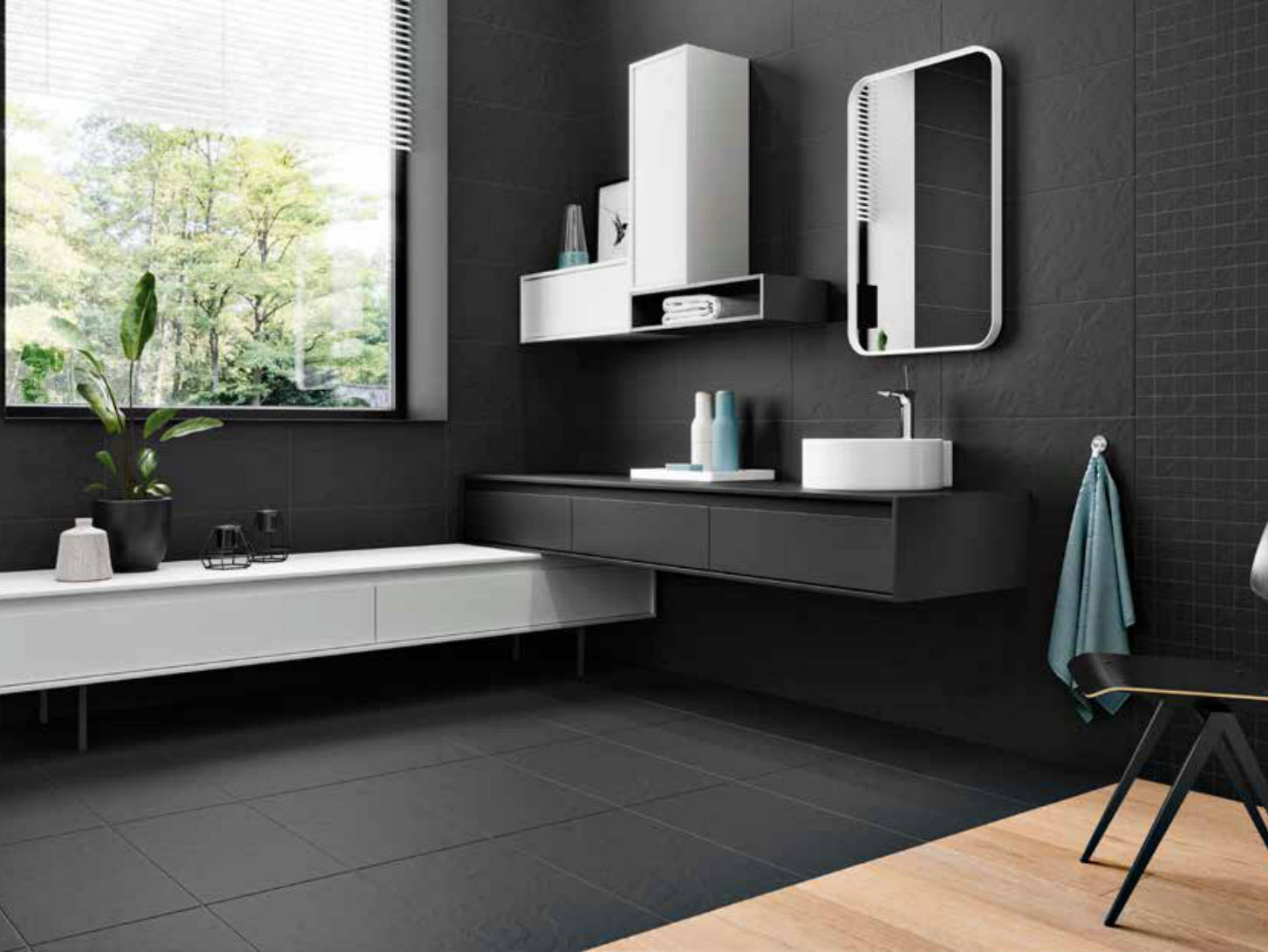 Nepal Slate Kathmandu Black 12x24 and 2x2 | Qualis Ceramica | Luxury Tile and Vinyl at affordable prices