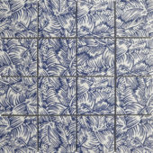 Palmtree Glazed Ceramic 3"X3" Cobalt Blue & White Mosaic | Qualis Ceramica | Luxury Tile and Vinyl at affordable prices