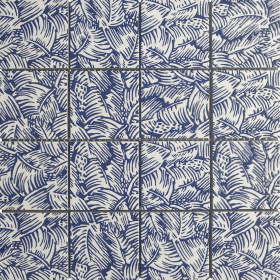 Palmtree Glazed Ceramic 3"X3" Cobalt Blue & White Mosaic | Qualis Ceramica | Luxury Tile and Vinyl at affordable prices