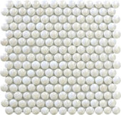 White Penny Round Pebbles Glass Mosaic | Qualis Ceramica | Luxury Tile and Vinyl at affordable prices