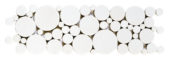 White Reconstituted Round Mosaic Interlocking Border | Qualis Ceramica | Luxury Tile and Vinyl at affordable prices