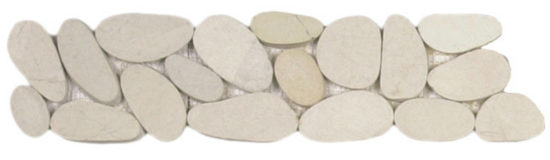 White Xl Sliced Matte Pebble Interlocking Border | Qualis Ceramica | Luxury Tile and Vinyl at affordable prices