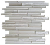 Wood Look Glass Baguette Light Grey Interlocking Mosaic | Qualis Ceramica | Luxury Tile and Vinyl at affordable prices