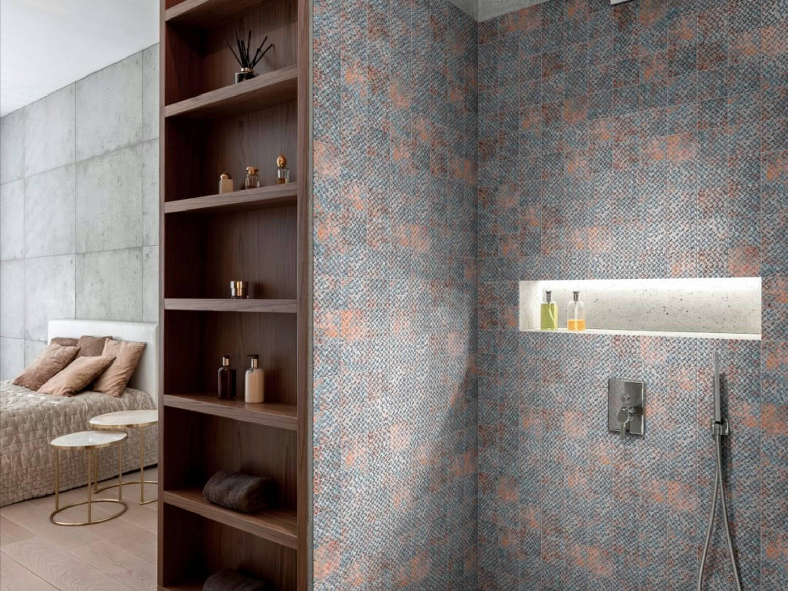 4x4 Rust Industrial Relief Pattern Glazed Ceramic Mosaic | Qualis Ceramica | Luxury Tile and Vinyl at affordable prices