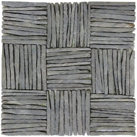 Black Slate Multiple Square Interlocking Mosaic | Qualis Ceramica | Luxury Tile and Vinyl at affordable prices