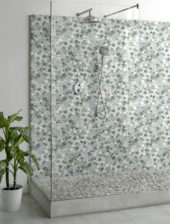 Crystal Green Semi-Precious Stone Round Interlocking Mosaic | Qualis Ceramica | Luxury Tile and Vinyl at affordable prices