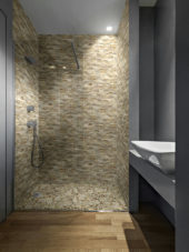 Fossil Wood Mini Opus Mix Beige Interlocking Mosaic | Qualis Ceramica | Luxury Tile and Vinyl at affordable prices
