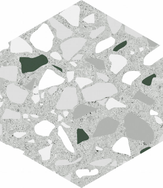 Altea 5.5X6.3” Grey Hexagon | Qualis Ceramica | Luxury Tile and Vinyl at affordable prices