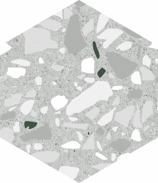 Altea 5.5X6.3” Grey Hexagon | Qualis Ceramica | Luxury Tile and Vinyl at affordable prices