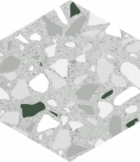 Altea 5.5X6.3” Grey Hexagon | Qualis Ceramica | Luxury Tile and Vinyl at affordable prices