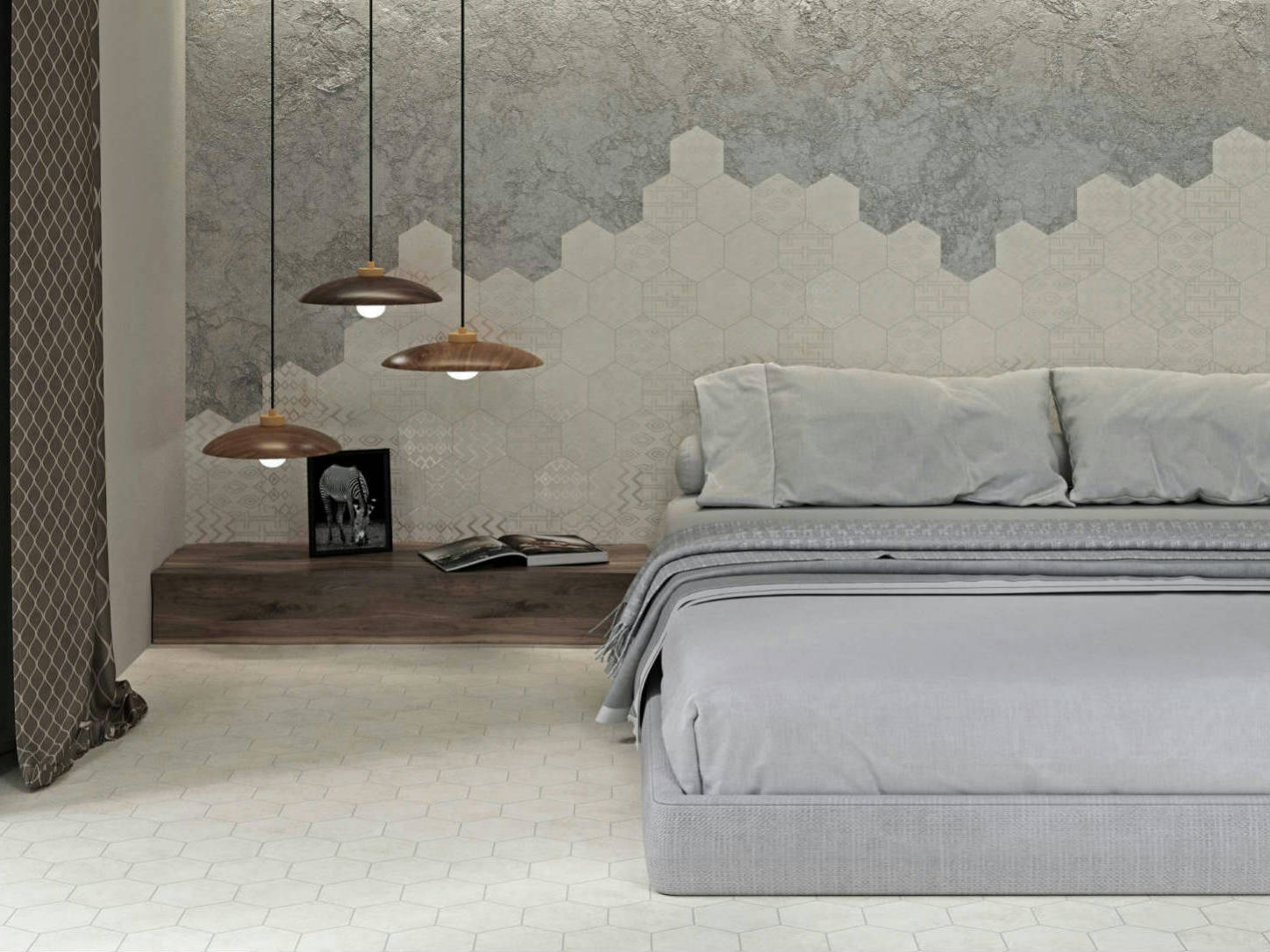 Form 5.5X6.3” White Decor* Hexagon | Qualis Ceramica | Luxury Tile and Vinyl at affordable prices