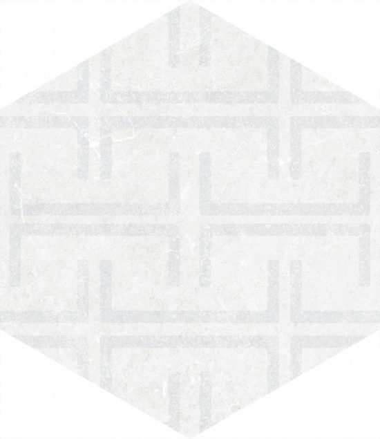 Form 5.5X6.3” White Decor Hexagon | Qualis Ceramica | Luxury Tile and Vinyl at affordable prices
