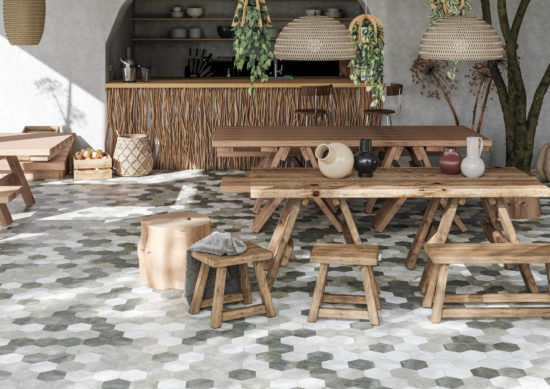 Seville 5.5X6.3” Grey Hexagon | Qualis Ceramica | Luxury Tile and Vinyl at affordable prices