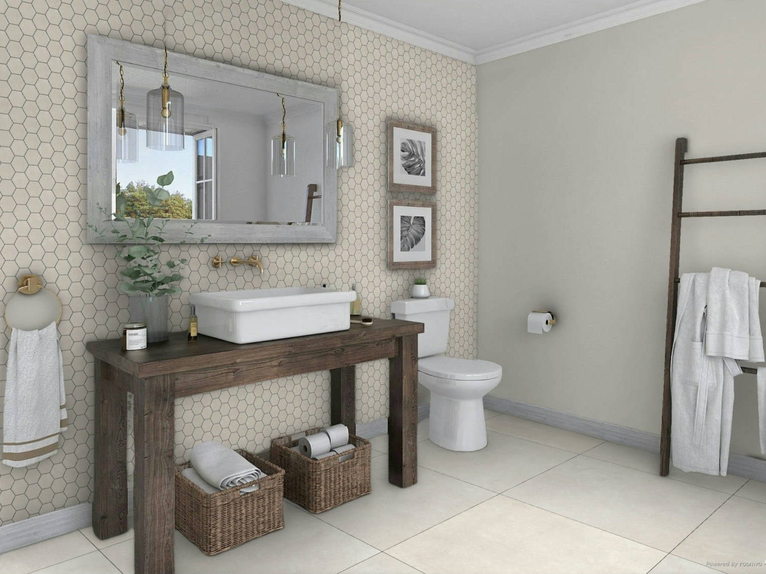 Ashland Cream 30X30 and 3x3 Mosaic | Qualis Ceramica | Luxury Tile and Vinyl at affordable prices