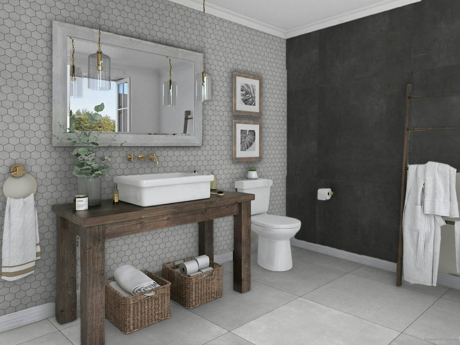 Ashland Grey 36x36 and 3x3 Mosaic | Qualis Ceramica | Luxury Tile and Vinyl at affordable prices