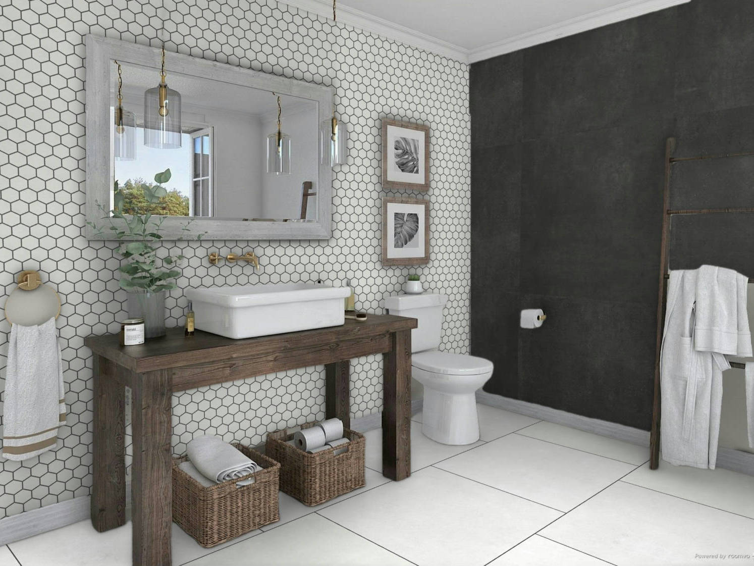 Ashland White 36x36, 3x3 Mosaic, and 48x48 Black | Qualis Ceramica | Luxury Tile and Vinyl at affordable prices