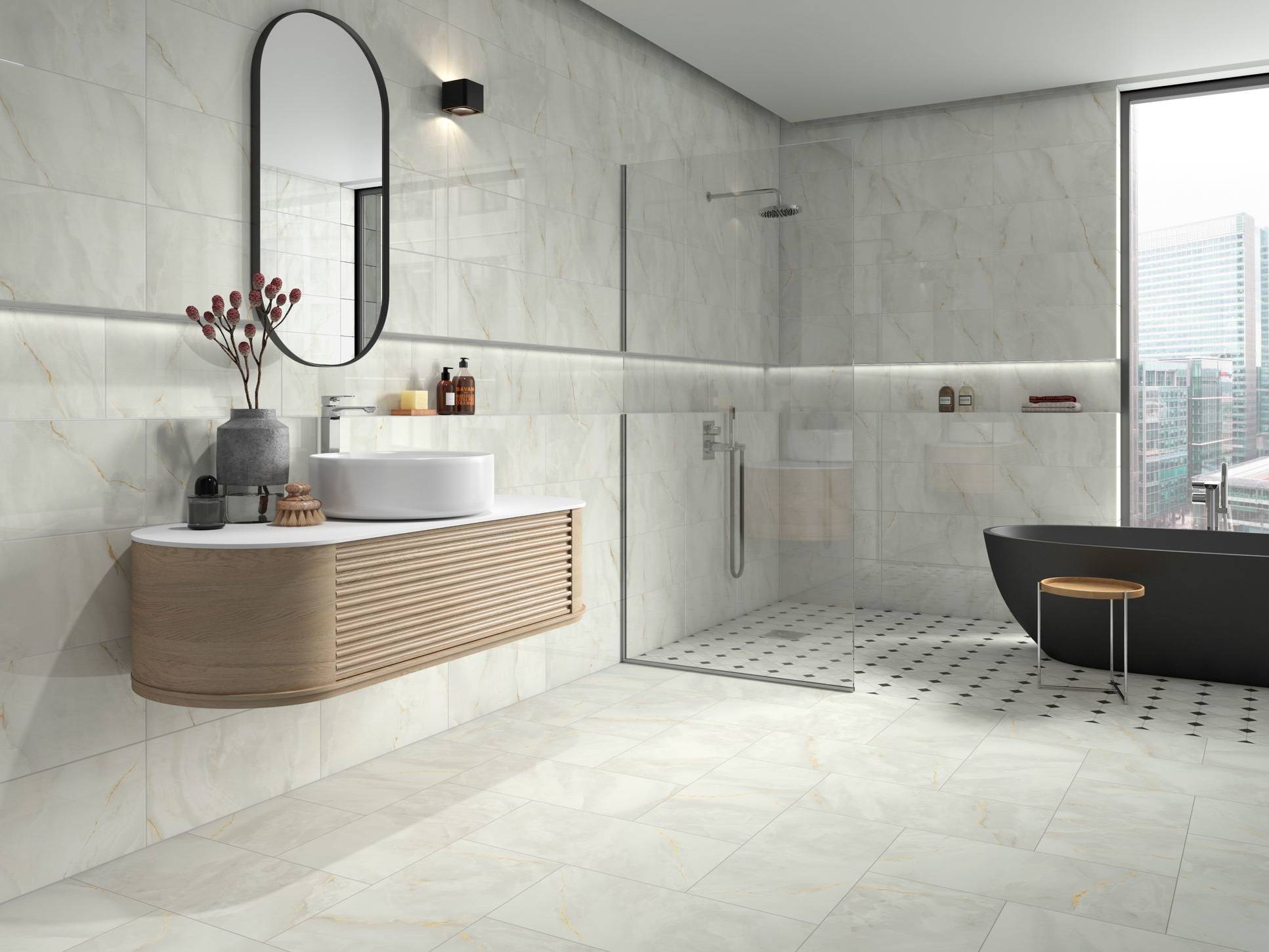 Venezia White 12x24 and 10x30 1 | Qualis Ceramica | Luxury Tile and Vinyl at affordable prices