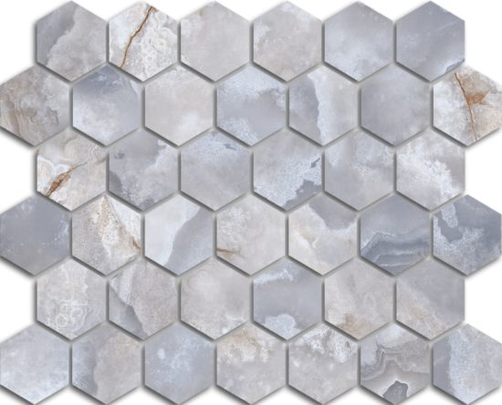Treasure II Blue Dream Onyx 2x2 Polished Hexagon Mosaic