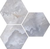 Treasure Blue Dream Onyx 6" Carved Hexagon | Qualis Ceramica | Luxury Tile and Vinyl at affordable prices