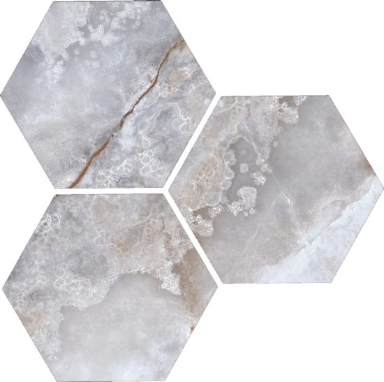 Treasure Blue Dream Onyx 6" Carved Hexagon | Qualis Ceramica | Luxury Tile and Vinyl at affordable prices