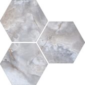 Treasure Blue Dream Onyx 6" Carved Hexagon | Qualis Ceramica | Luxury Tile and Vinyl at affordable prices
