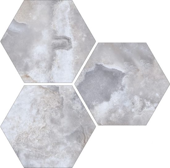 Treasure Blue Dream Onyx 6" Carved Hexagon | Qualis Ceramica | Luxury Tile and Vinyl at affordable prices