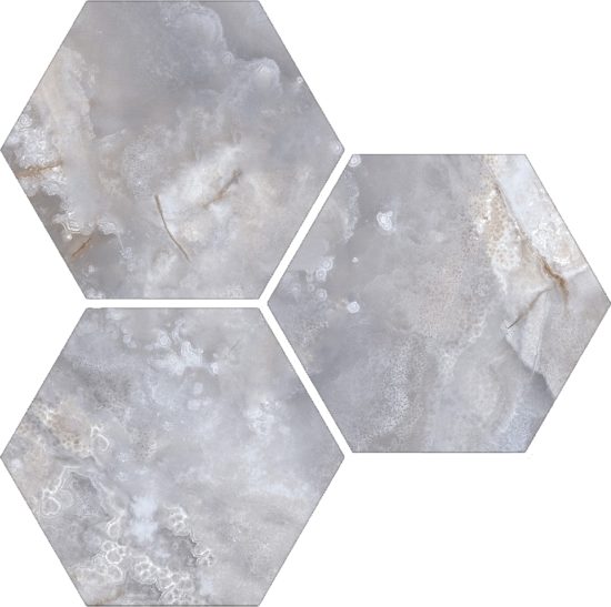 Treasure Blue Dream Onyx 6" Carved Hexagon | Qualis Ceramica | Luxury Tile and Vinyl at affordable prices