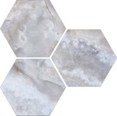 Treasure Blue Dream Onyx 6" Carved Hexagon | Qualis Ceramica | Luxury Tile and Vinyl at affordable prices