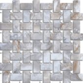 Treasure Blue Dream Onyx Polished Basketweave Mosaic | Qualis Ceramica | Luxury Tile and Vinyl at affordable prices