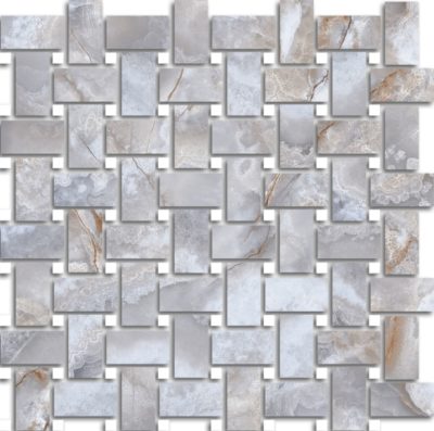 Treasure II Blue Dream Onyx Polished Basketweave Mosaic