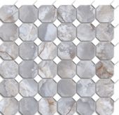 Treasure Blue Dream Onyx Polished Octagon/Dot Mosaic | Qualis Ceramica | Luxury Tile and Vinyl at affordable prices